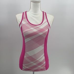 Xersion workout athletic yoga tank  pink geometric striped print small
